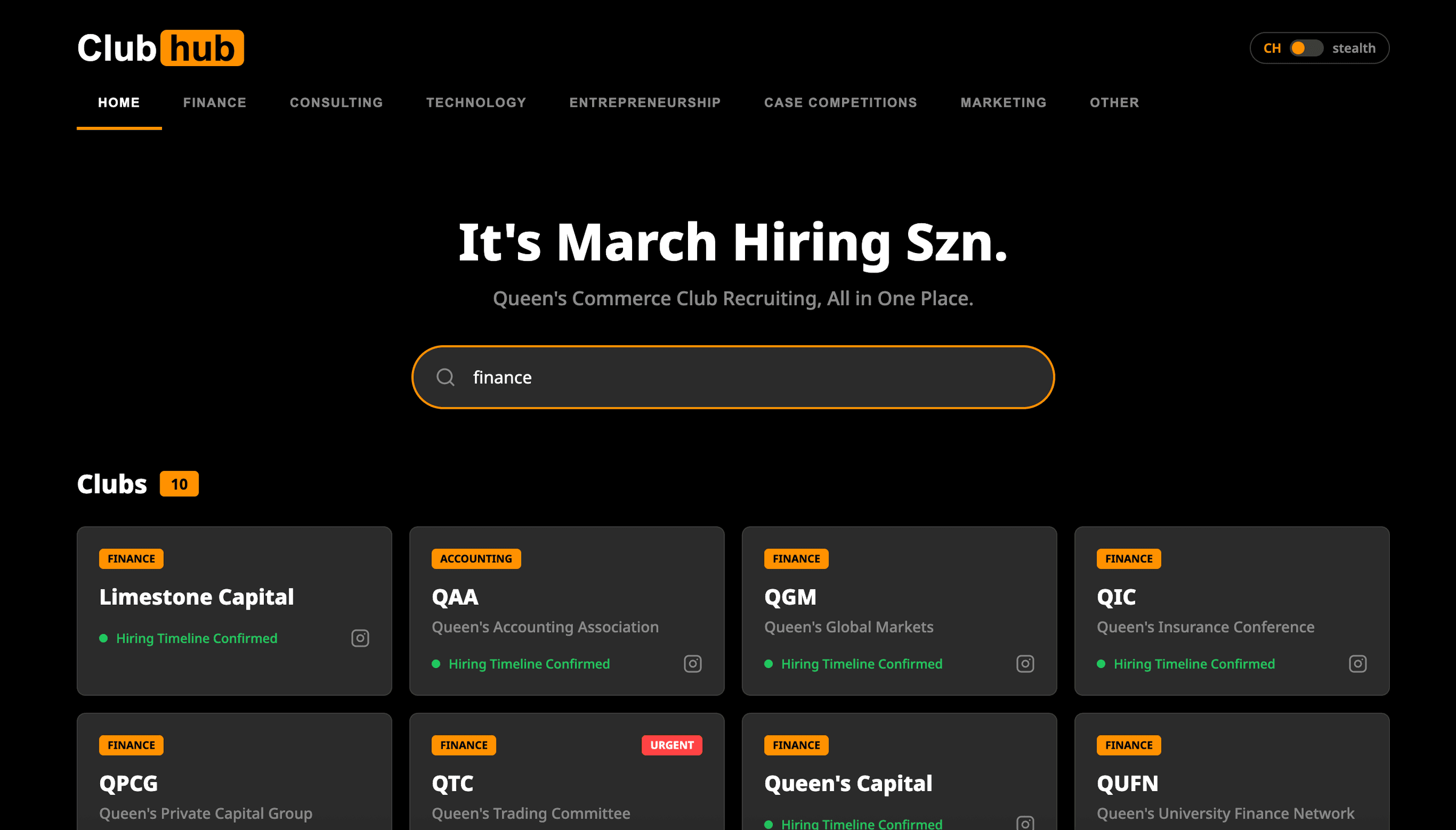 ClubHub screenshot 2