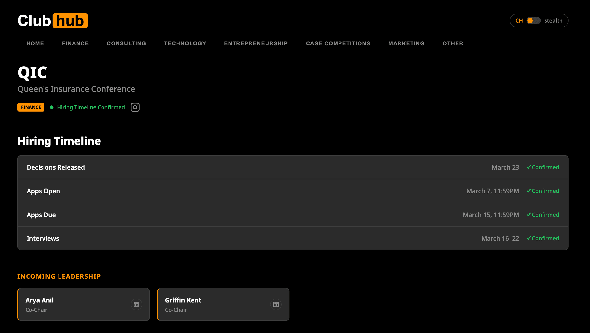 ClubHub screenshot 1