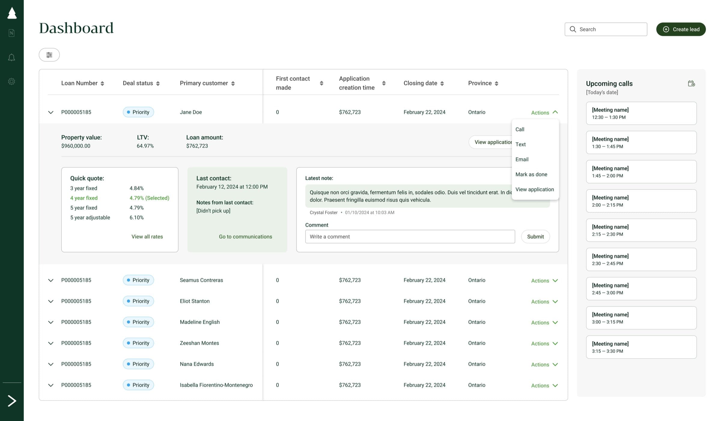 New dashboard design
