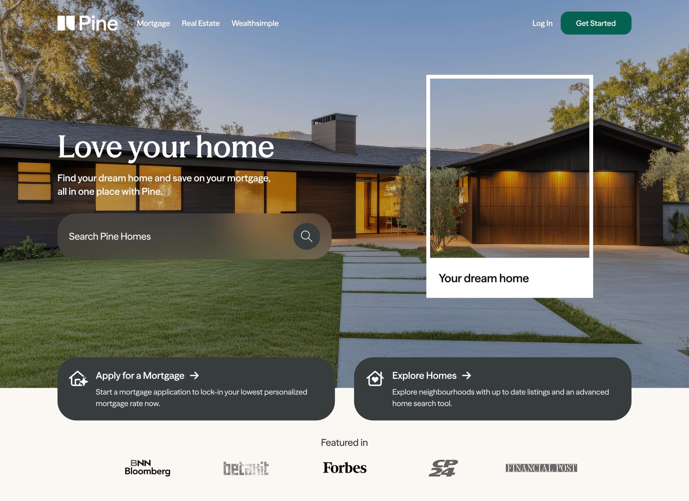 Pine web app new design