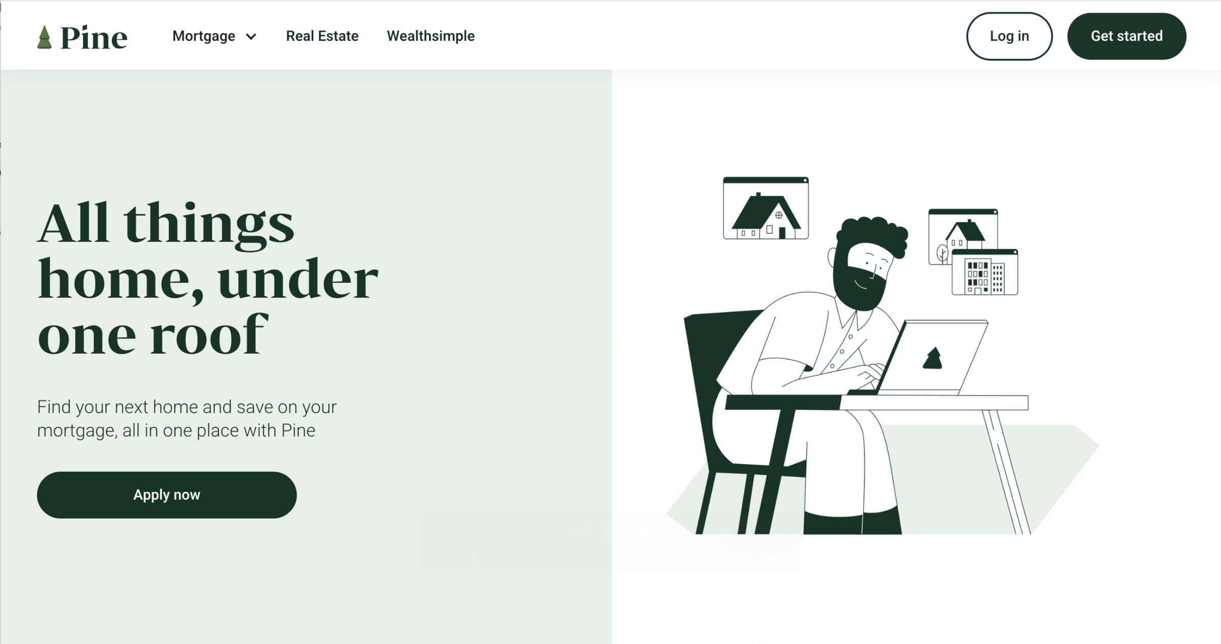 Pine web app old design